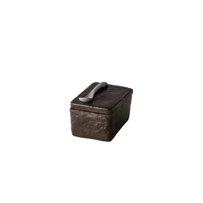 Набор солонка/перечница с ложкой, 9,5 x 7 x 5,5 c см, цвет черный, Oyster