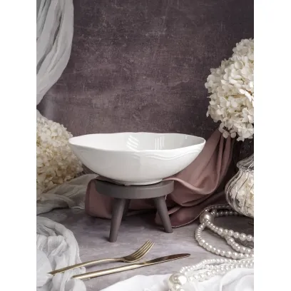 Салатник 1 л, d 21 см h 6,5 см, фарфор, Grazia