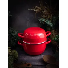 Кастрюля для мидий красная 2,8 л, h 17,5cm d 18cm