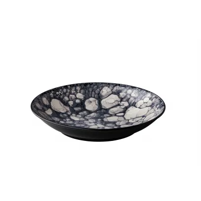 Тарелка глубокая 25,5 см, Bubble black